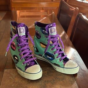 DADDY’S MONEY Hidden Lift Hightop KISS sneakers! Super Funky & Bling!!